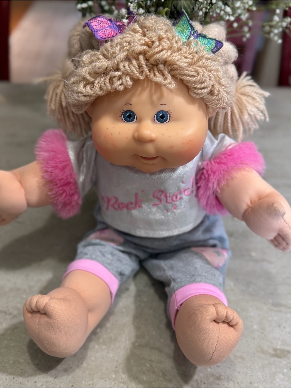 2005 Vintage Cabbage Patch Kids “Rock Star” Doll -Blonde Yarn Hair & Blue Eyes